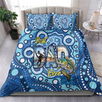 Australia Father's Day Bedding Set Aussie Fishing Best Dad Ever Aboriginal Pattern