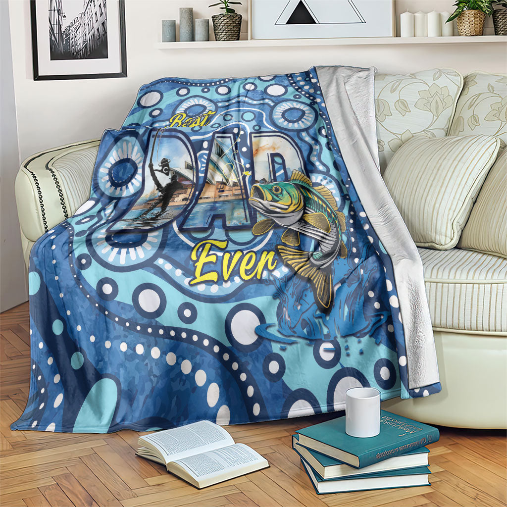 Australia Father's Day Blanket Aussie Fishing Best Dad Ever Aboriginal Pattern