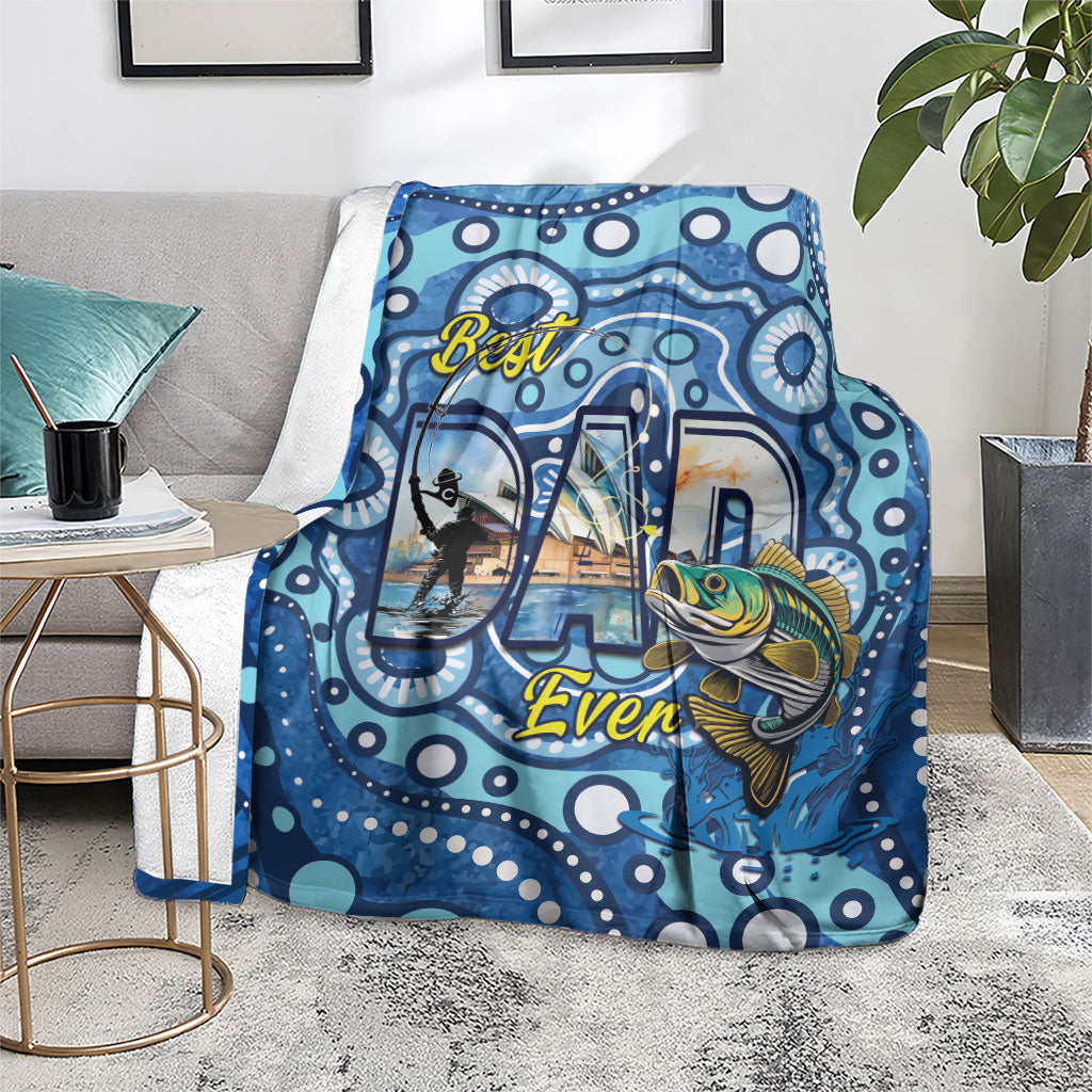 Australia Father's Day Blanket Aussie Fishing Best Dad Ever Aboriginal Pattern