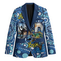 Personalised Australia Father's Day Blazer Aussie Fishing Best Dad Ever Aboriginal Pattern