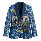Personalised Australia Father's Day Blazer Aussie Fishing Best Dad Ever Aboriginal Pattern
