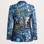Personalised Australia Father's Day Blazer Aussie Fishing Best Dad Ever Aboriginal Pattern