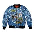 Personalised Australia Father's Day Bomber Jacket Aussie Fishing Best Dad Ever Aboriginal Pattern