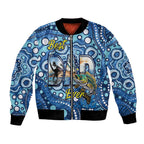 Personalised Australia Father's Day Bomber Jacket Aussie Fishing Best Dad Ever Aboriginal Pattern