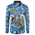 Personalised Australia Father's Day Button Sweatshirt Aussie Fishing Best Dad Ever Aboriginal Pattern