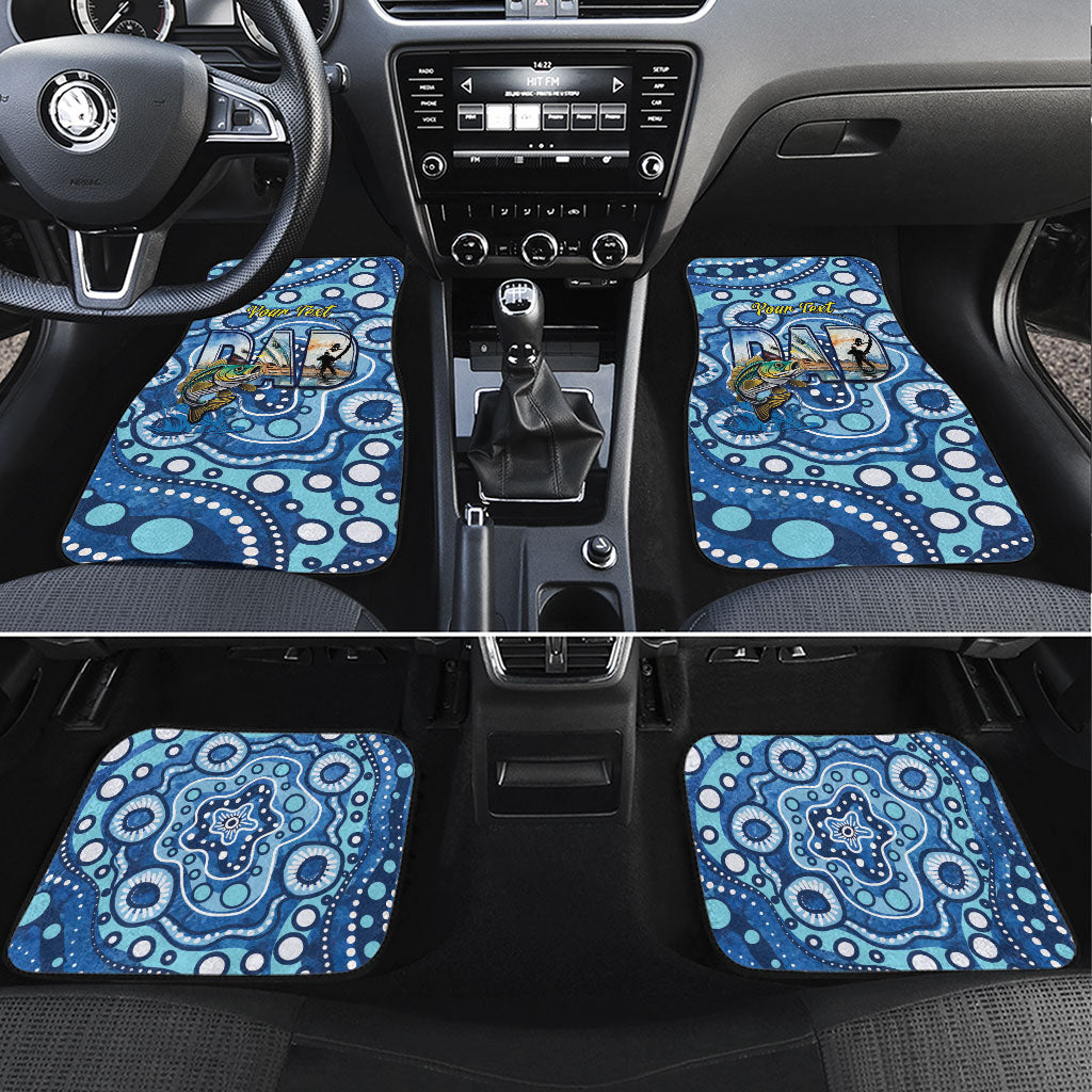 Personalised Australia Father's Day Car Mats Aussie Fishing Best Dad Ever Aboriginal Pattern