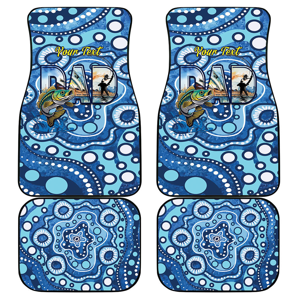Personalised Australia Father's Day Car Mats Aussie Fishing Best Dad Ever Aboriginal Pattern