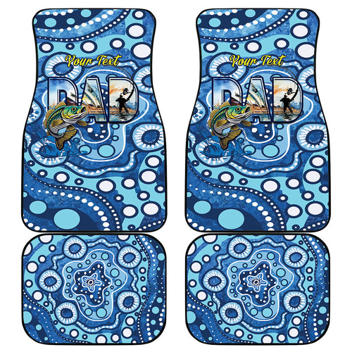 Personalised Australia Father's Day Car Mats Aussie Fishing Best Dad Ever Aboriginal Pattern