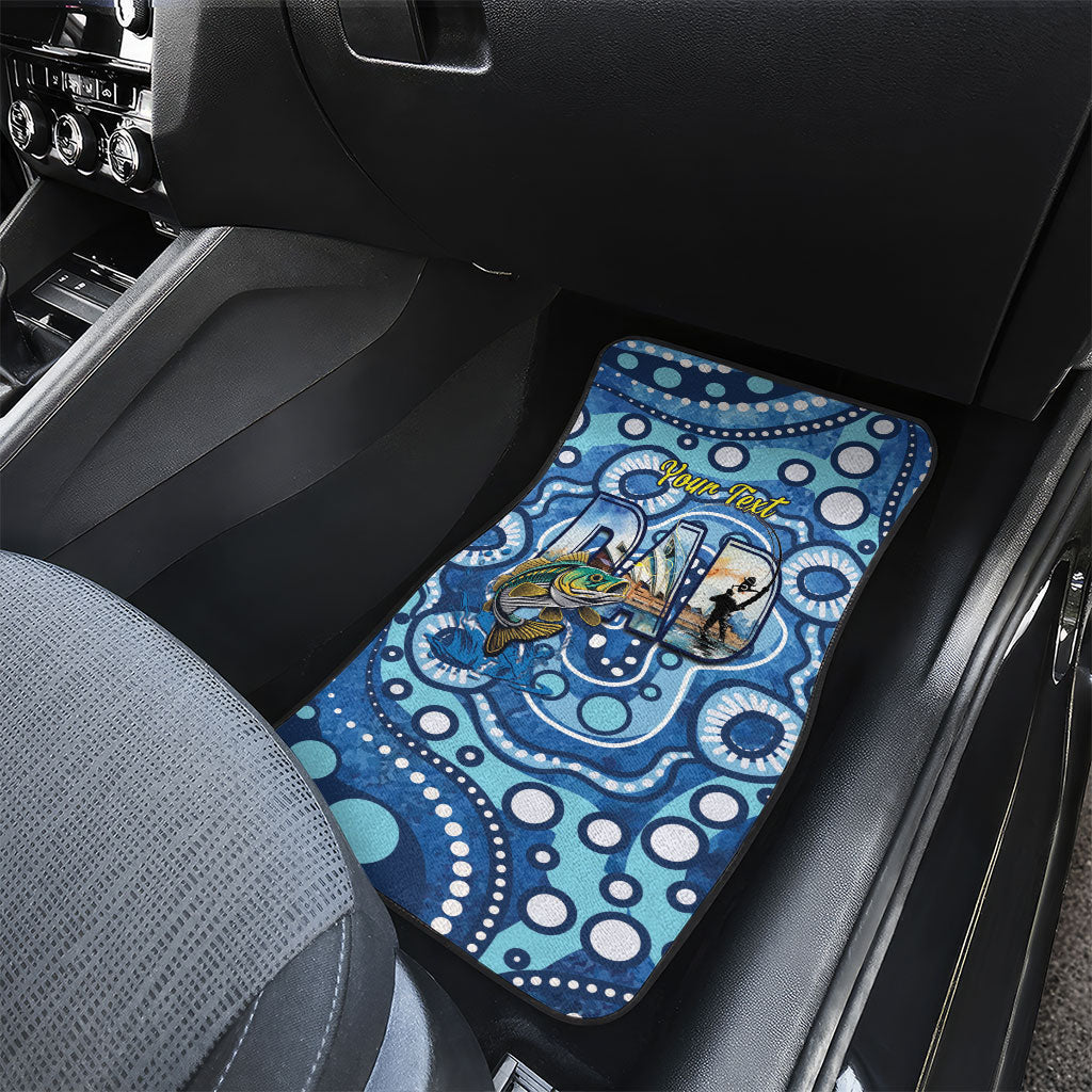 Personalised Australia Father's Day Car Mats Aussie Fishing Best Dad Ever Aboriginal Pattern