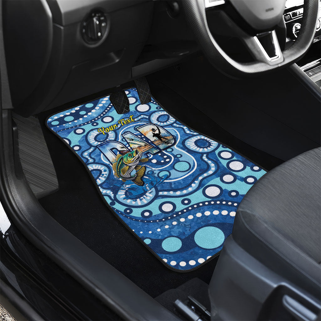 Personalised Australia Father's Day Car Mats Aussie Fishing Best Dad Ever Aboriginal Pattern