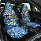 Australia Father's Day Car Seat Cover Aussie Fishing Best Dad Ever Aboriginal Pattern