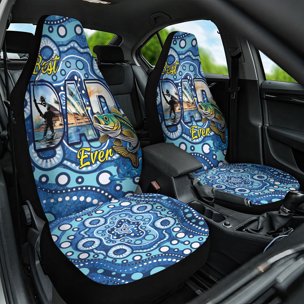 Australia Father's Day Car Seat Cover Aussie Fishing Best Dad Ever Aboriginal Pattern