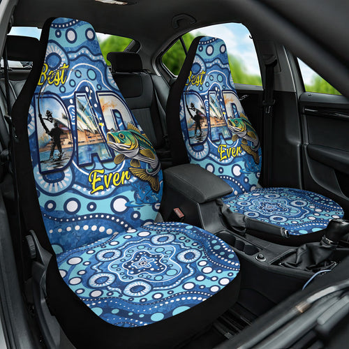 Australia Father's Day Car Seat Cover Aussie Fishing Best Dad Ever Aboriginal Pattern