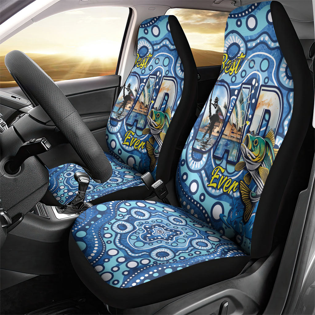 Australia Father's Day Car Seat Cover Aussie Fishing Best Dad Ever Aboriginal Pattern