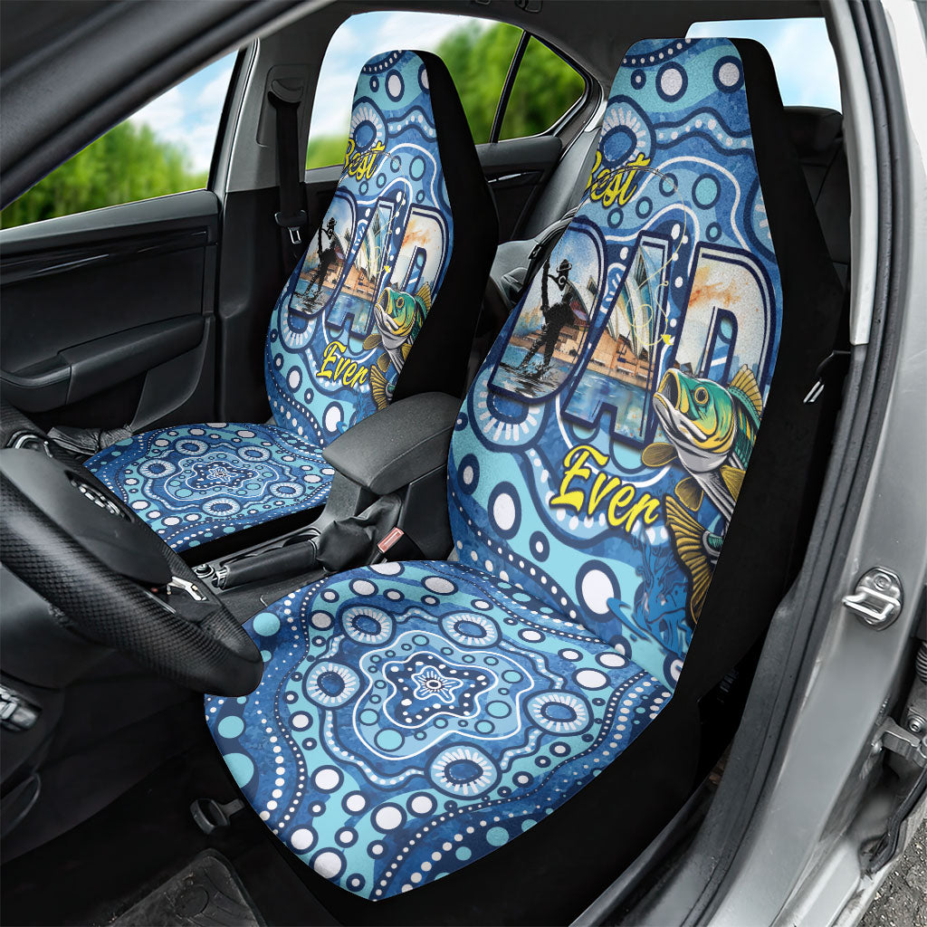 Australia Father's Day Car Seat Cover Aussie Fishing Best Dad Ever Aboriginal Pattern