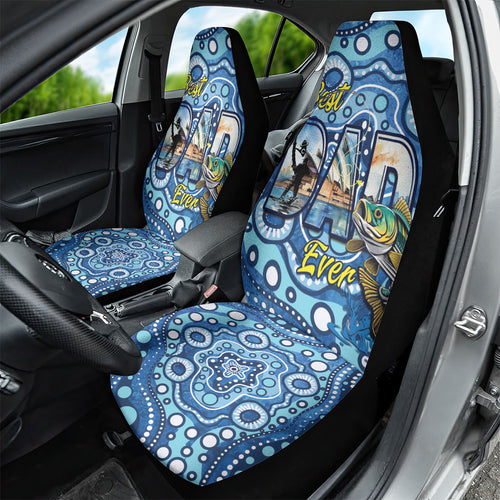 Australia Father's Day Car Seat Cover Aussie Fishing Best Dad Ever Aboriginal Pattern
