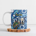 Personalised Australia Father's Day Ceramic Mug Aussie Fishing Best Dad Ever Aboriginal Pattern