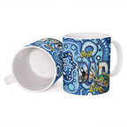Personalised Australia Father's Day Ceramic Mug Aussie Fishing Best Dad Ever Aboriginal Pattern