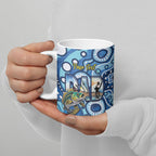 Personalised Australia Father's Day Ceramic Mug Aussie Fishing Best Dad Ever Aboriginal Pattern