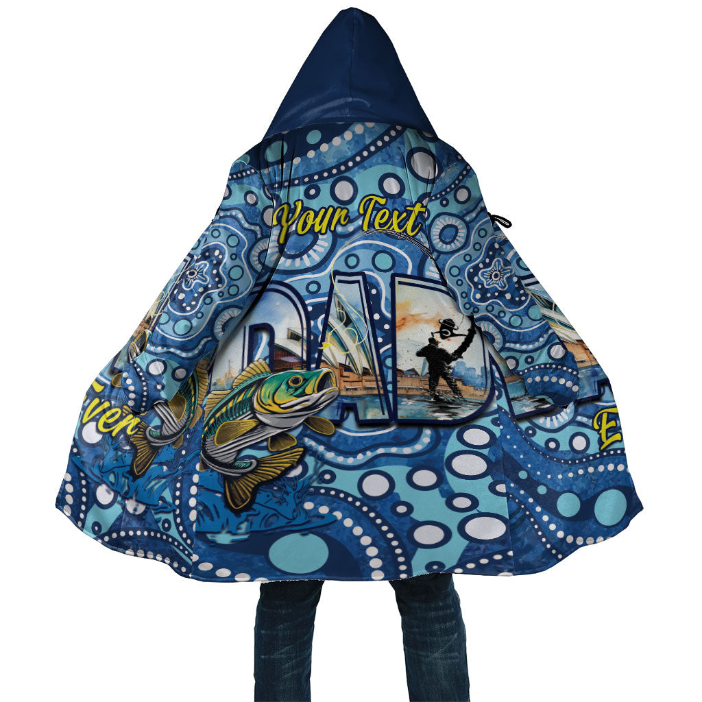 Personalised Australia Father's Day Cloak Aussie Fishing Best Dad Ever Aboriginal Pattern