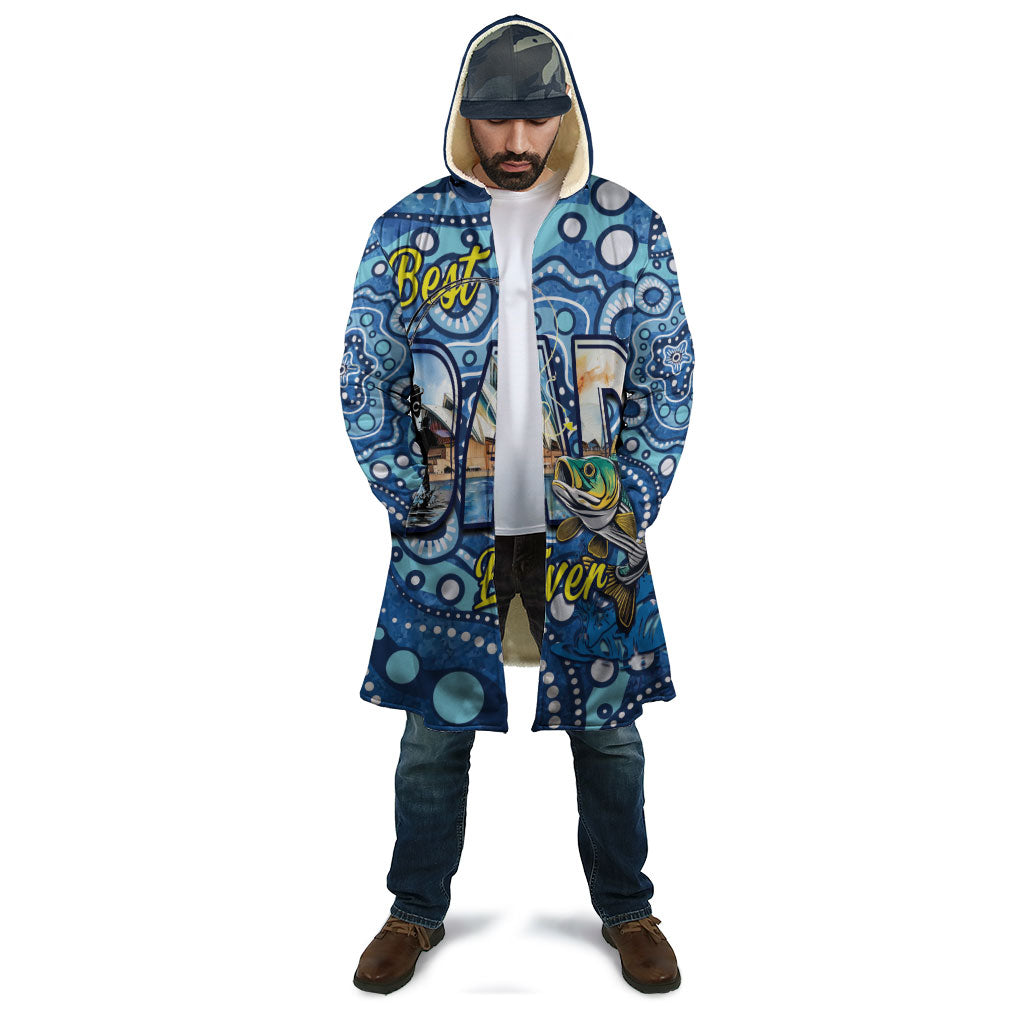 Personalised Australia Father's Day Cloak Aussie Fishing Best Dad Ever Aboriginal Pattern