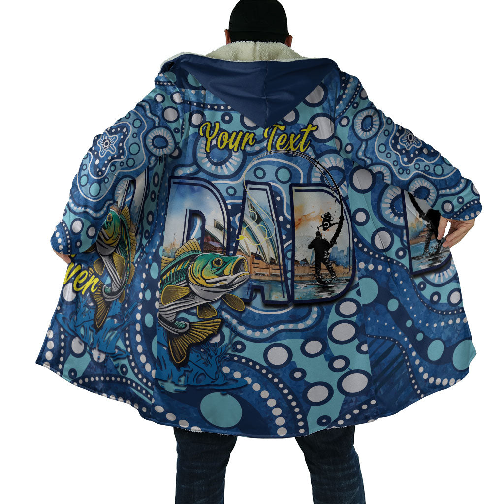 Personalised Australia Father's Day Cloak Aussie Fishing Best Dad Ever Aboriginal Pattern