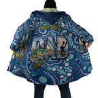Personalised Australia Father's Day Cloak Aussie Fishing Best Dad Ever Aboriginal Pattern