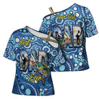 Personalised Australia Father's Day Cross Shoulder Shirt Aussie Fishing Best Dad Ever Aboriginal Pattern