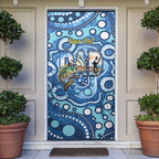 Personalised Australia Father's Day Door Cover Aussie Fishing Best Dad Ever Aboriginal Pattern