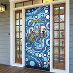 Personalised Australia Father's Day Door Cover Aussie Fishing Best Dad Ever Aboriginal Pattern