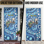 Personalised Australia Father's Day Door Cover Aussie Fishing Best Dad Ever Aboriginal Pattern