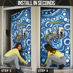 Personalised Australia Father's Day Door Cover Aussie Fishing Best Dad Ever Aboriginal Pattern