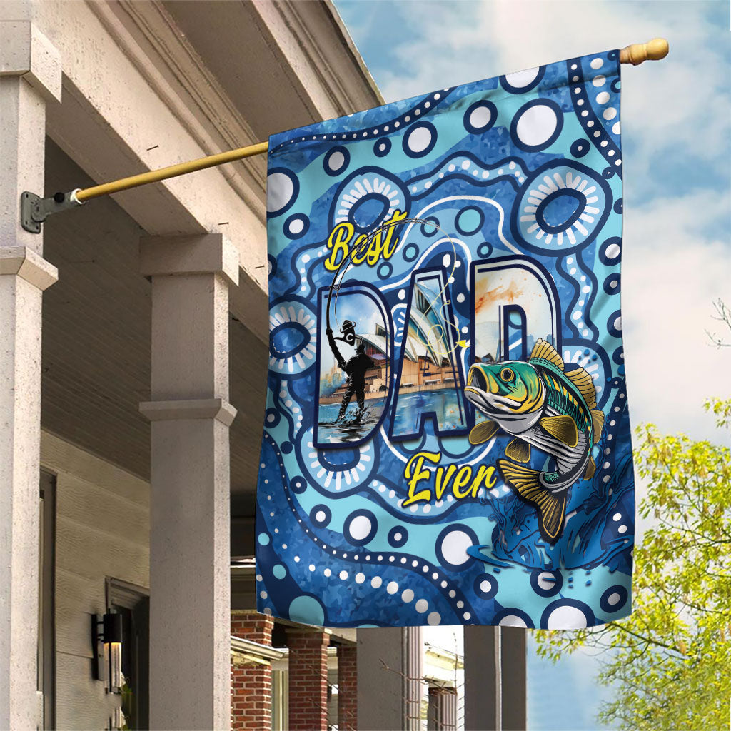 Australia Father's Day Garden Flag Aussie Fishing Best Dad Ever Aboriginal Pattern