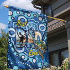 Australia Father's Day Garden Flag Aussie Fishing Best Dad Ever Aboriginal Pattern