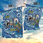 Australia Father's Day Garden Flag Aussie Fishing Best Dad Ever Aboriginal Pattern