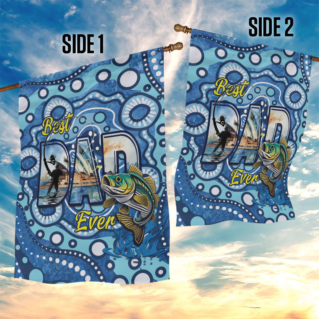 Australia Father's Day Garden Flag Aussie Fishing Best Dad Ever Aboriginal Pattern