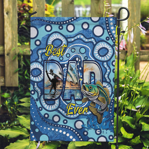 Australia Father's Day Garden Flag Aussie Fishing Best Dad Ever Aboriginal Pattern