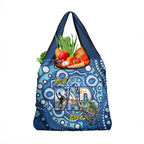 Australia Father's Day Grocery Bag Aussie Fishing Best Dad Ever Aboriginal Pattern