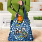 Australia Father's Day Grocery Bag Aussie Fishing Best Dad Ever Aboriginal Pattern