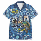 Personalised Australia Father's Day Hawaiian Shirt Aussie Fishing Best Dad Ever Aboriginal Pattern