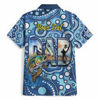 Personalised Australia Father's Day Hawaiian Shirt Aussie Fishing Best Dad Ever Aboriginal Pattern