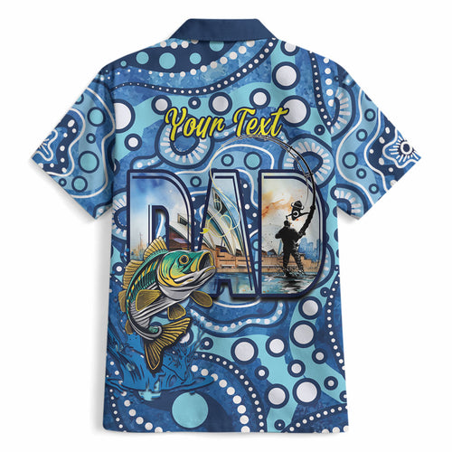 Personalised Australia Father's Day Hawaiian Shirt Aussie Fishing Best Dad Ever Aboriginal Pattern