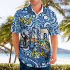 Personalised Australia Father's Day Hawaiian Shirt Aussie Fishing Best Dad Ever Aboriginal Pattern