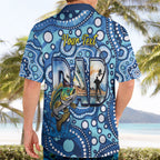 Personalised Australia Father's Day Hawaiian Shirt Aussie Fishing Best Dad Ever Aboriginal Pattern