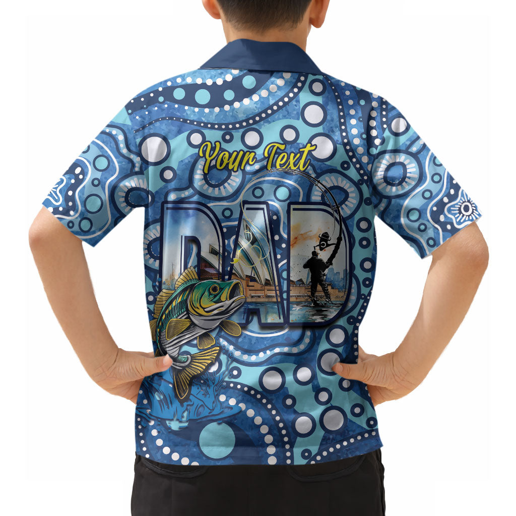 Personalised Australia Father's Day Hawaiian Shirt Aussie Fishing Best Dad Ever Aboriginal Pattern