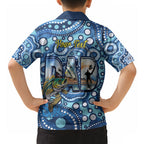 Personalised Australia Father's Day Hawaiian Shirt Aussie Fishing Best Dad Ever Aboriginal Pattern