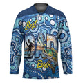Personalised Australia Father's Day Hockey Jersey Aussie Fishing Best Dad Ever Aboriginal Pattern