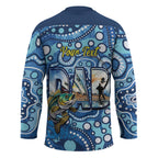 Personalised Australia Father's Day Hockey Jersey Aussie Fishing Best Dad Ever Aboriginal Pattern