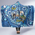 Australia Father's Day Hooded Blanket Aussie Fishing Best Dad Ever Aboriginal Pattern