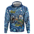 Personalised Australia Father's Day Hoodie Aussie Fishing Best Dad Ever Aboriginal Pattern
